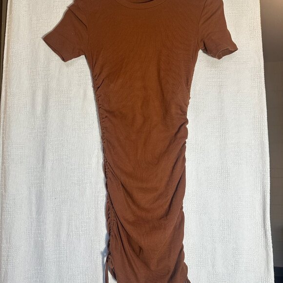 ZARA mini brown rushed Dress - Picture 6 of 6